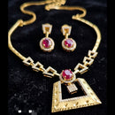 Kavita Art Gold Plated Royal Pota Stone & Austrian Stone Necklace Set