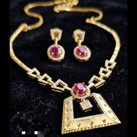 Kavita Art Gold Plated Royal Pota Stone & Austrian Stone Necklace Set