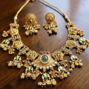 Kavita Art Gold Plated Royal Pota Stone And Pearl Necklace Set