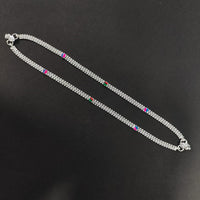 Kavita Art Silver Plated Meenakari Payal / Anklet