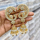 Kavita Art Gold Plated Pota Stone And Pearl Earcuff Jhumki