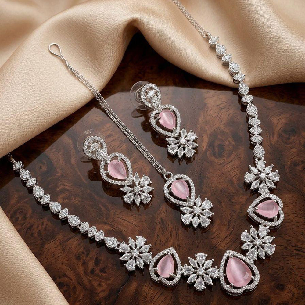 Kavita Art Graceful American Diamond Necklace Set for Women