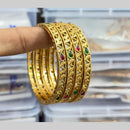 Kavita Art Gold Plated Pota Stone Bangles Set