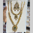Kavita Art Pota Stone And Pearl Meenakari Double Necklace Set