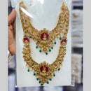 Kavita Art Classic Pota Stone And Pearl Temple Double Necklace Set