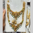 Kavita Art Classic Pota Stone And Pearl Temple Double Necklace Set