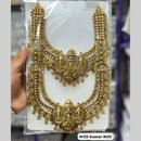 Kavita Art Classic Pota Stone And Pearl Temple Double Necklace Set