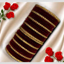Kavita Art Designer Austrian Stone And Velvet Bangles Set
