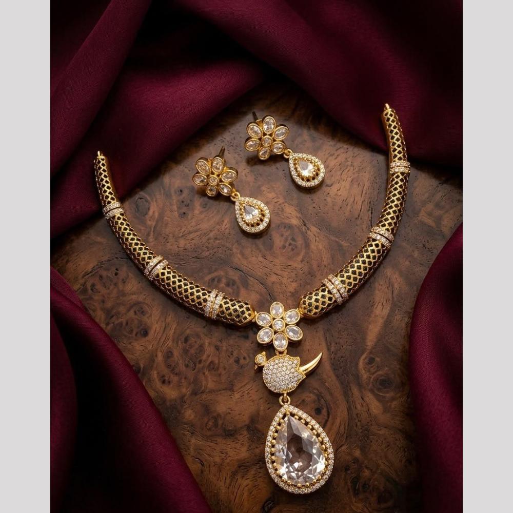 Kavita Art Gold Plated Royal Austrian Stone Necklace Set