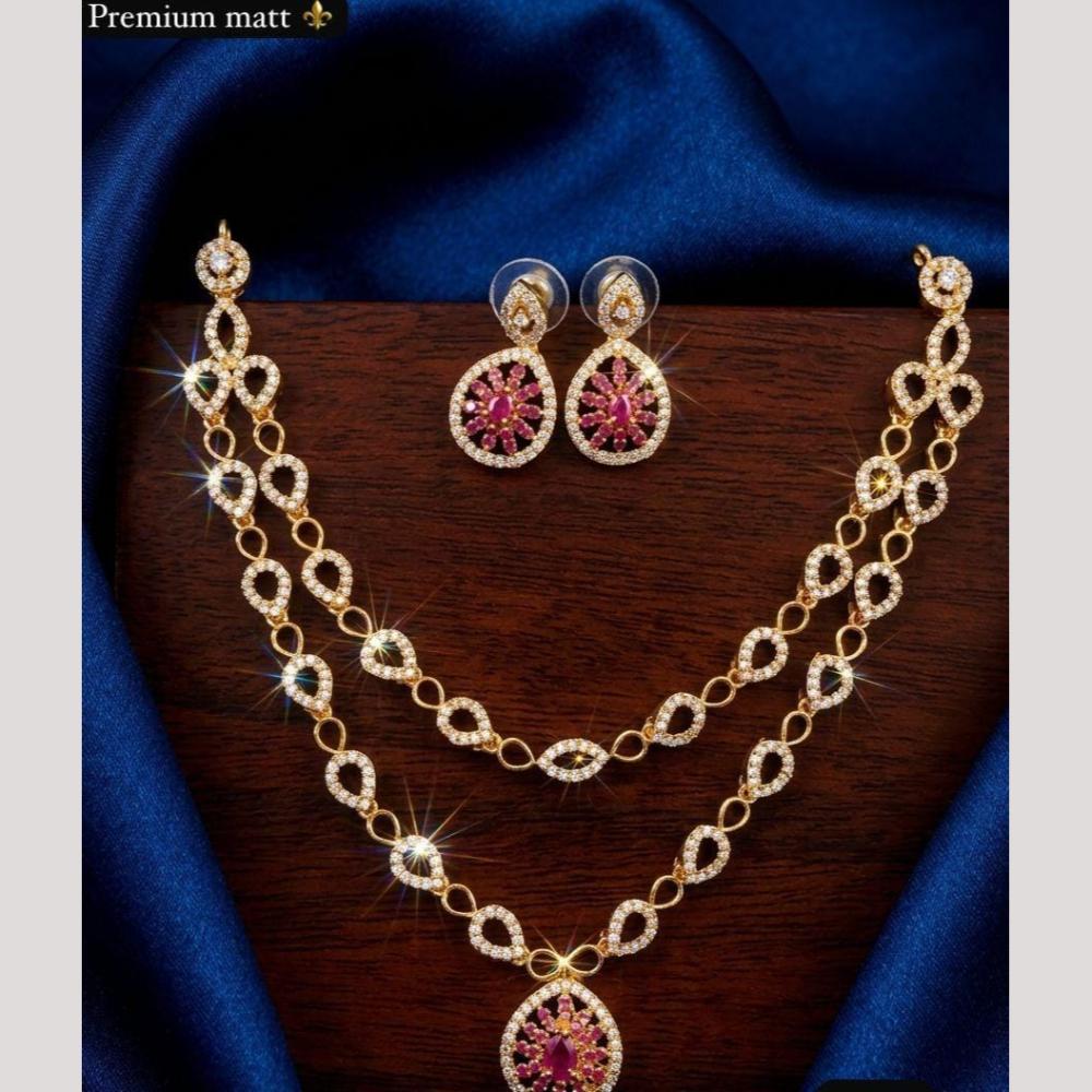 Kavita Art Graceful American Diamond Necklace Set for Women