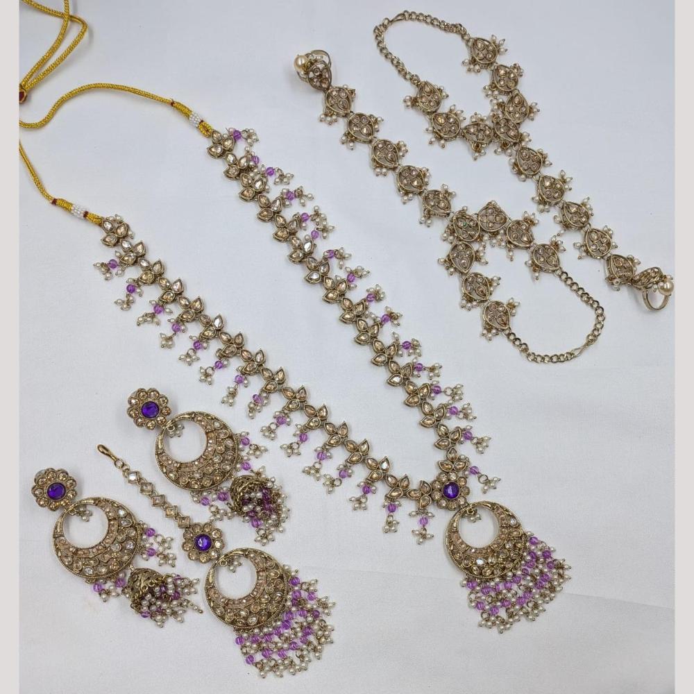 Kavita Art Graceful Kundan Stone & Beads Necklace Set for Women
