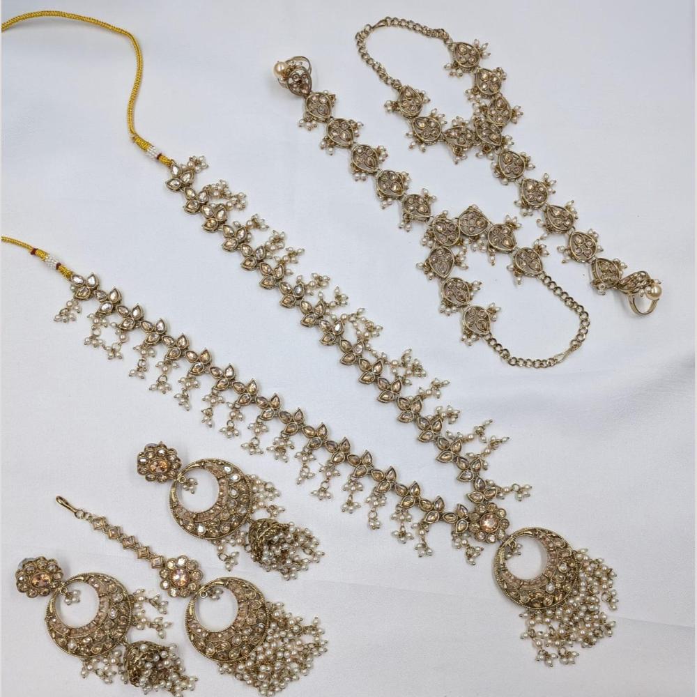 Kavita Art Graceful Kundan Stone & Beads Necklace Set for Women
