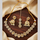 Kavita Art Premium Crystal Stone And Pearl Choker Necklace Set for Women