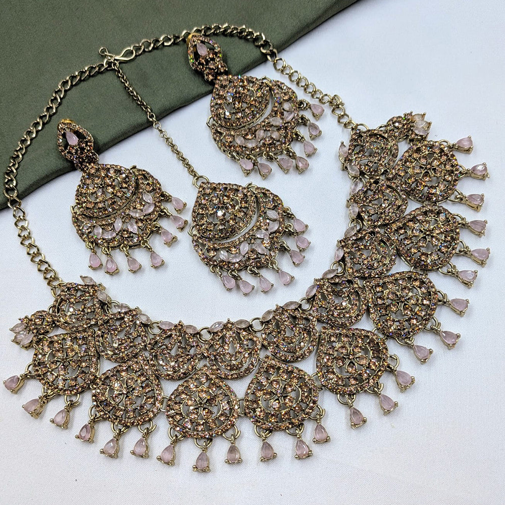 Kavita Art Royal Crystal Stone And Austrian Stone Wedding Necklace Set