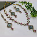 Kavita Art Designer Pota Stone And Pearl Necklace Set 