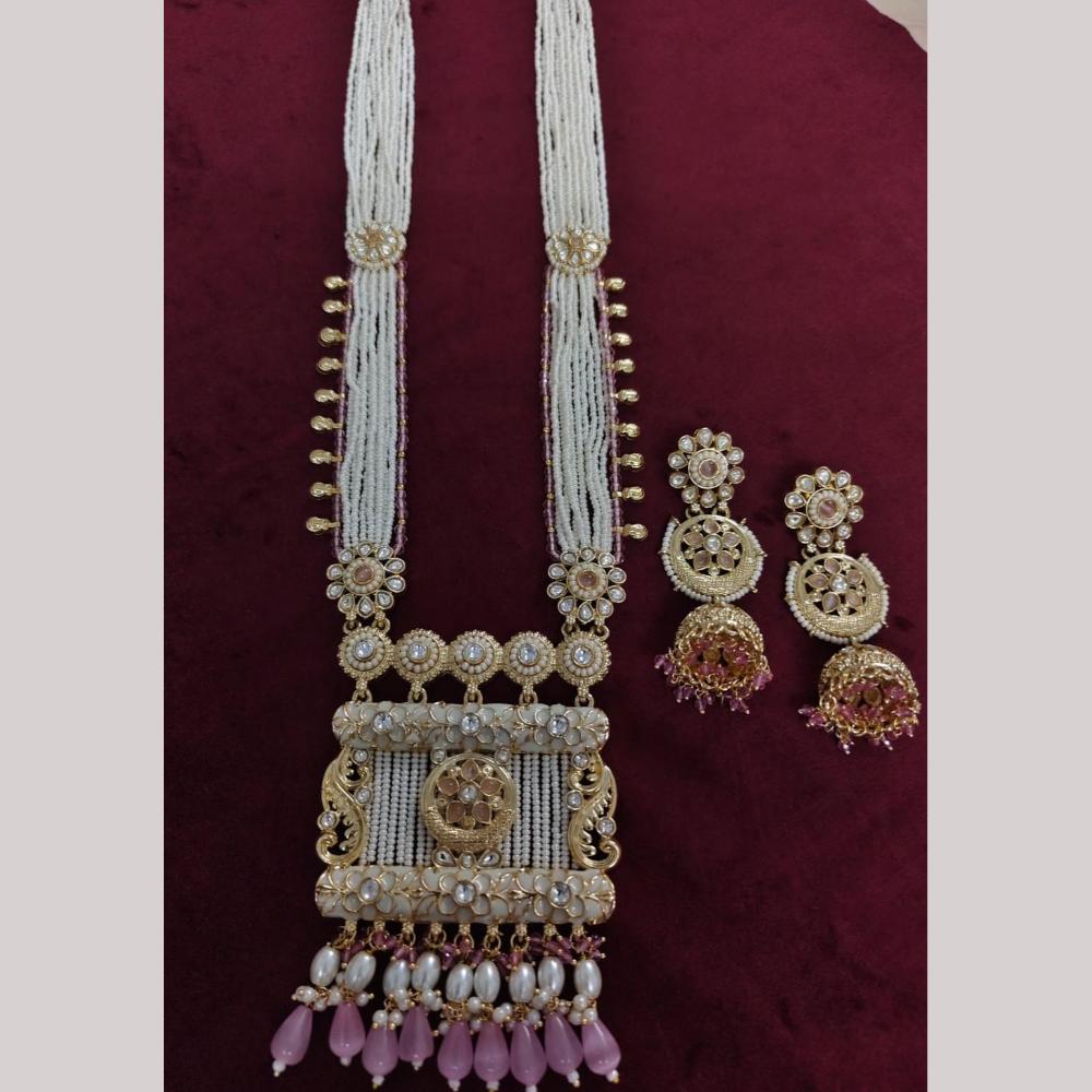 Kavita Art Traditional Kundan Stone And Beaded Meenakari Long Necklace Set