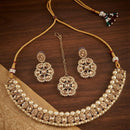Kavita Art Premium Crystal Stone And Pearl Necklace Set