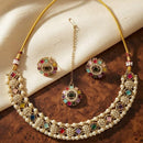 Kavita Art Premium Crystal Stone And Pearl Necklace Set