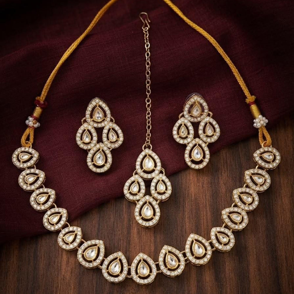 Kavita Art Premium Kundan Stone And Austrian Stone Necklace Set