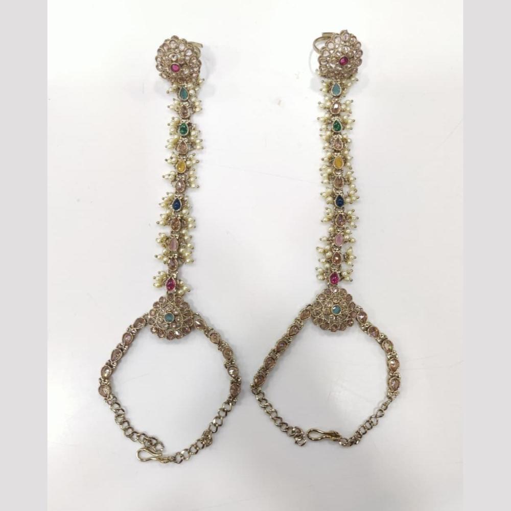 Kavita Art Wedding Wear Crystal Stone And Pearl Hand Harness 