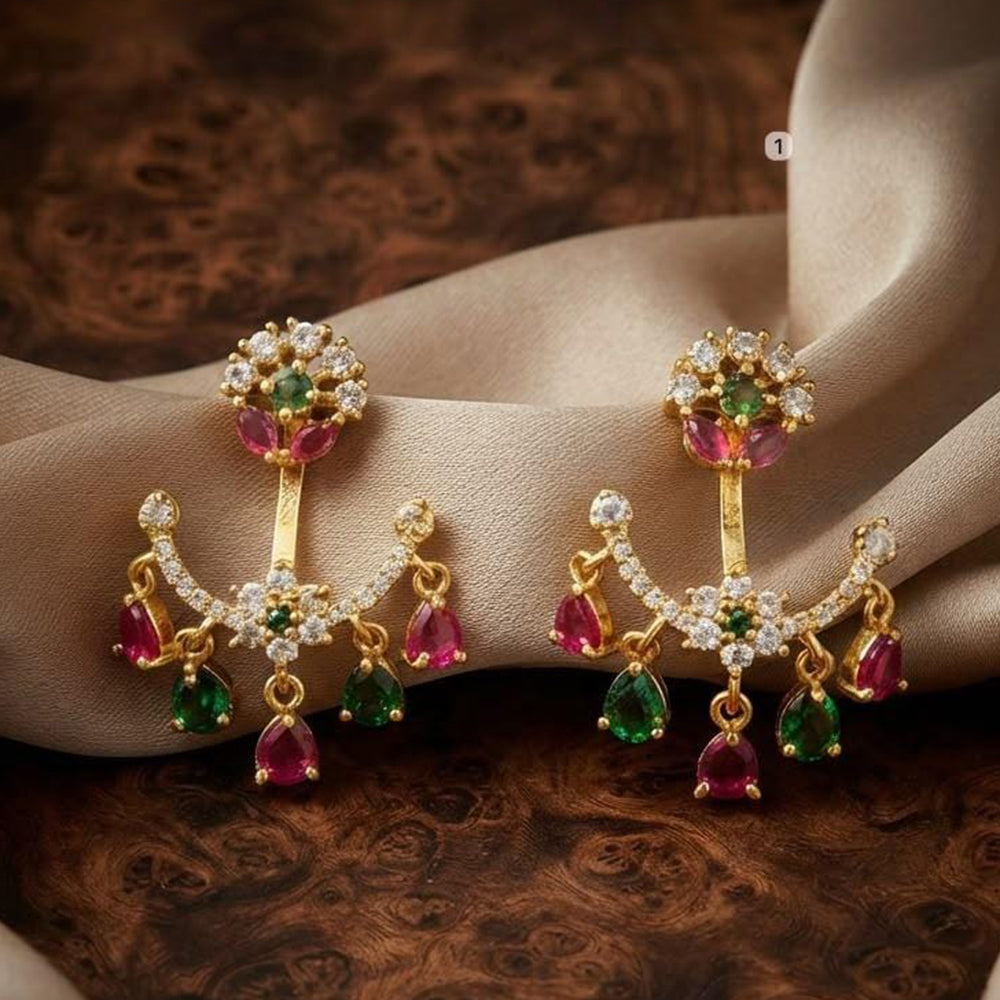 Kavita Art Designer Crystal Stone Dangler Earrings