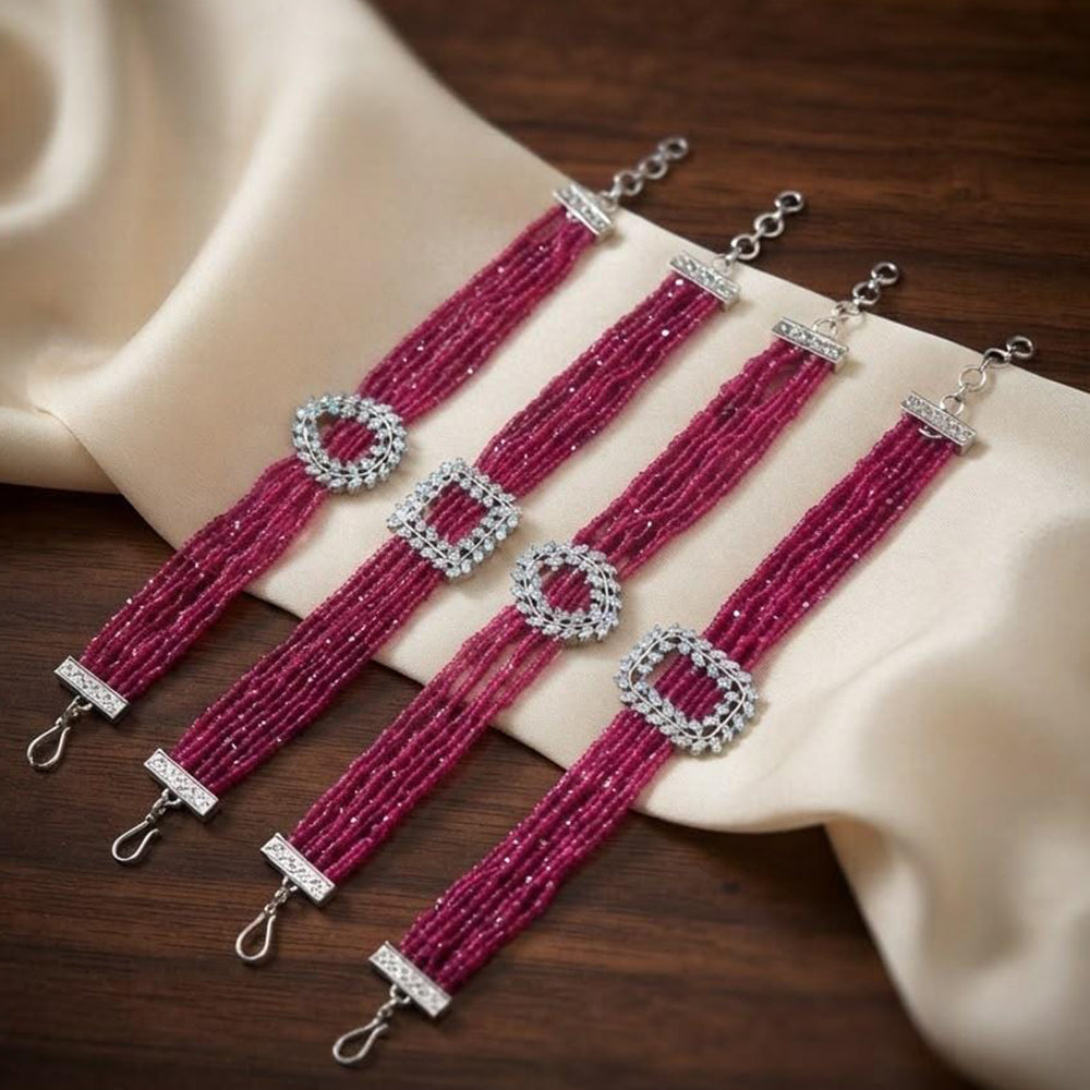 Kavita Art Glamorous Austrian Stone And Pearl Bracelet (1 Piece Only) (Assorted Design)