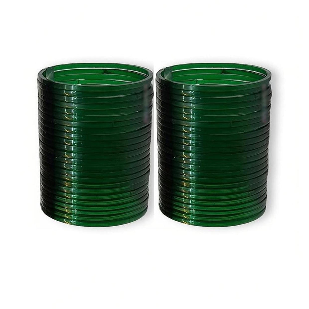 Kavita Art Glossy Green Glass Bangles for Girls & Women