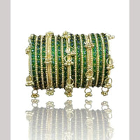 Kavita Art Royal Austrian Stone And Pearl Khashmiri Glass Khashmiri Bangles Set 