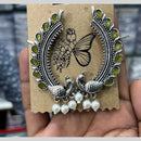 Kavita Art Heritage Style Oxidised Pota Stone Pearl Earcuff Earrings
