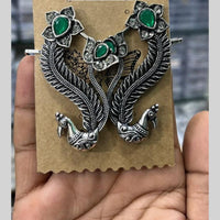Kavita Art Heritage Style Oxidised Pota Stone Pearl Earcuff Earrings