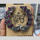 Kavita Art Heritage Style Oxidised Pota Stone Pearl Earcuff Earrings