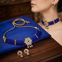 Kavita Art Royal Kundan Stone Pearl And Beads Choker Necklace Set