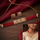 Kavita Art Royal Kundan Stone Pearl And Beads Choker Necklace Set