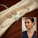 Kavita Art Royal Kundan Stone And Pearl Choker Necklace Set