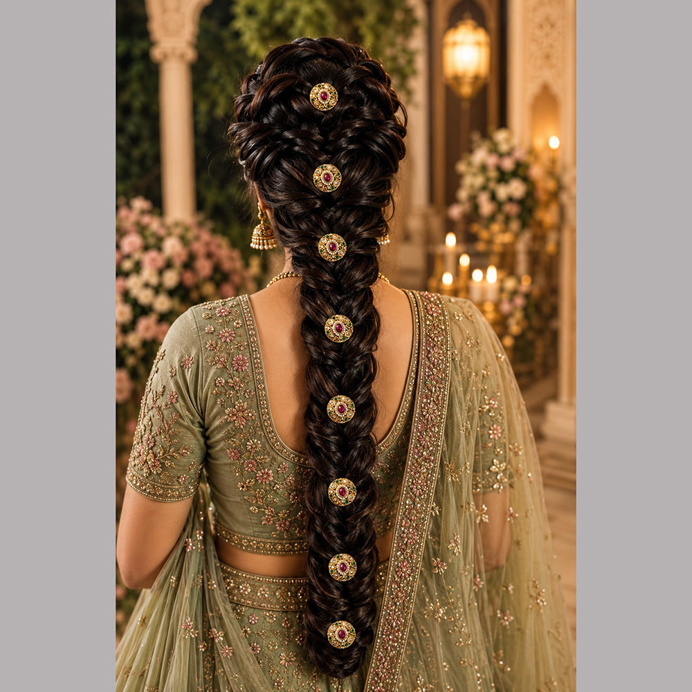 Kavita Art Classic Pota Stone Hair Brooch