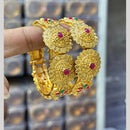 Kavita Art Festive Gold Plated Pota Stone Openable Bangles Set 