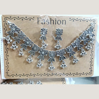 Kavita Art Boho Style Oxidised Plated Mirror And Pearl Necklace Set