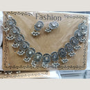 Kavita Art Boho Style Oxidised Plated Mirror And Pearl Necklace Set
