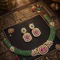 Kavita Art Elegant American Daimond Necklace Set