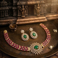 Kavita Art Elegant American Daimond Necklace Set