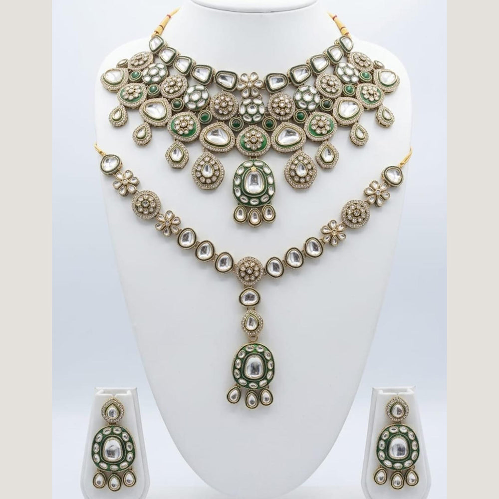 Kavita Art Designer Kundan Stone And Beads Choker Necklace Set  