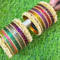Kavita Art Stylish Rain Drop And Pearl Bangles Set