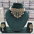 Kavita Art Elegant Pota Stone And Pearl Choker Necklace Set for Women