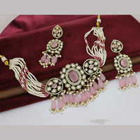 Kavita Art Elegant Pota Stone And Pearl Choker Necklace Set for Women