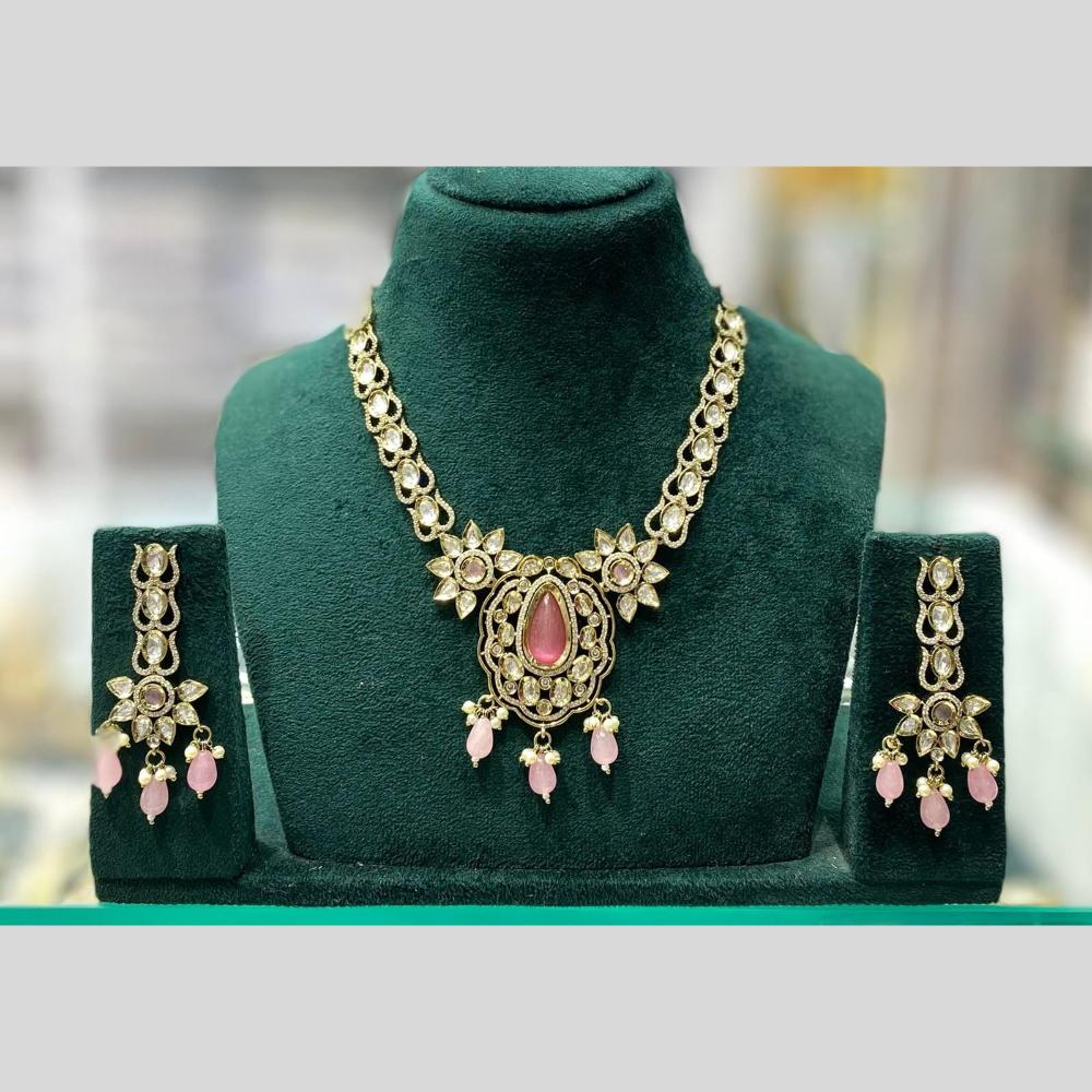 Kavita Art Elegant Polki Kundan Stone And Pearl Necklace Set for Women