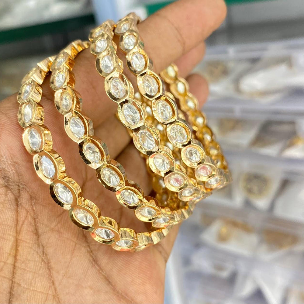 Kavita Art Graceful Polki Kundan Stone Embellished Bangles Set