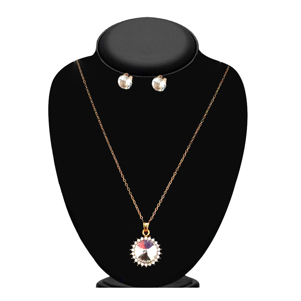 Urthn Shimmering Crystal Chain Pendant Jewelry Set (Pack Of 6)