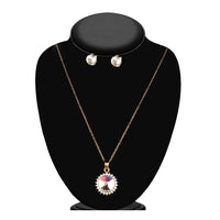 Urthn Shimmering Crystal Chain Pendant Jewelry Set (Pack Of 6)