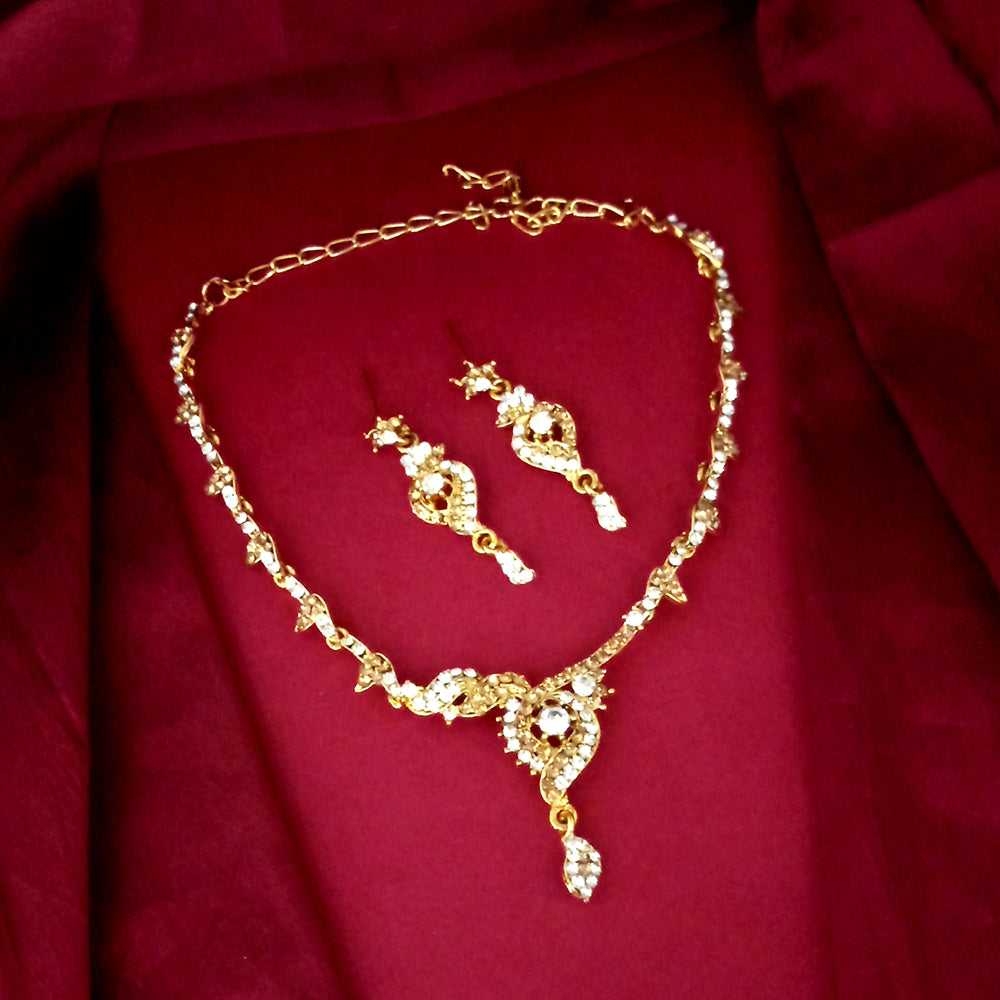 Urthn Gold Plated Elegant Austrian Stone Necklace set(Pack of 3)
