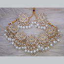 SNERA  Gold Plated Kundan Stone And Pearl Necklace Set
